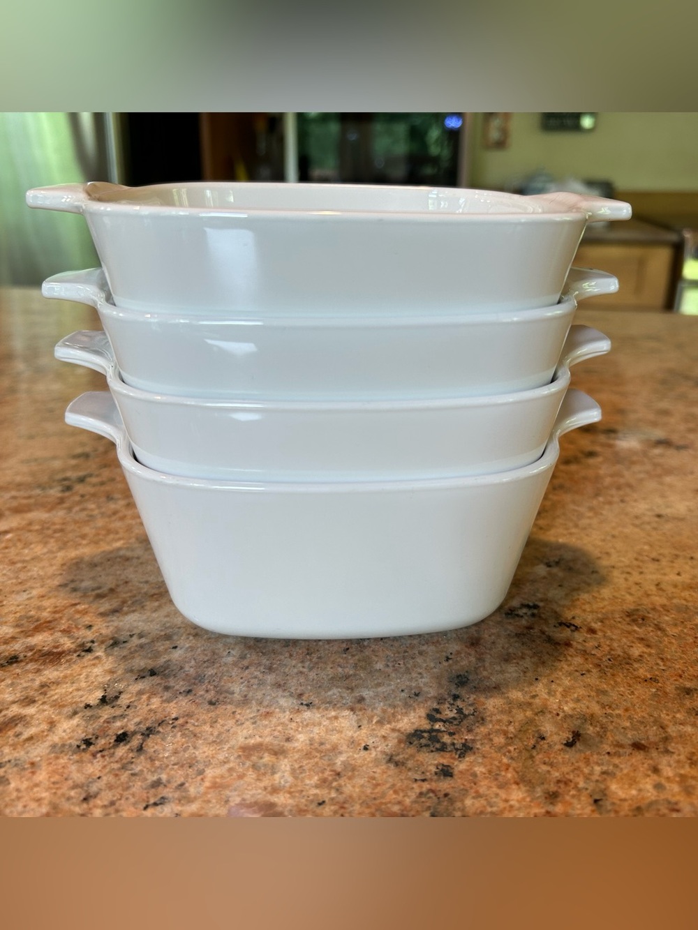 Corningware #P-43-B 700 ml 2.75 cups “Frost White”Set of (4) Pyroceram Dishes